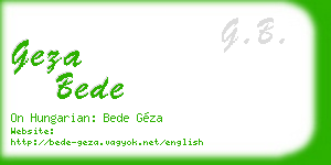 geza bede business card