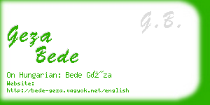 geza bede business card